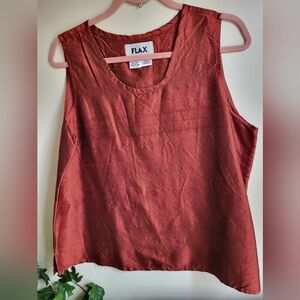 Flax Women's Sleeveless 100%  Silk Top Size Medium